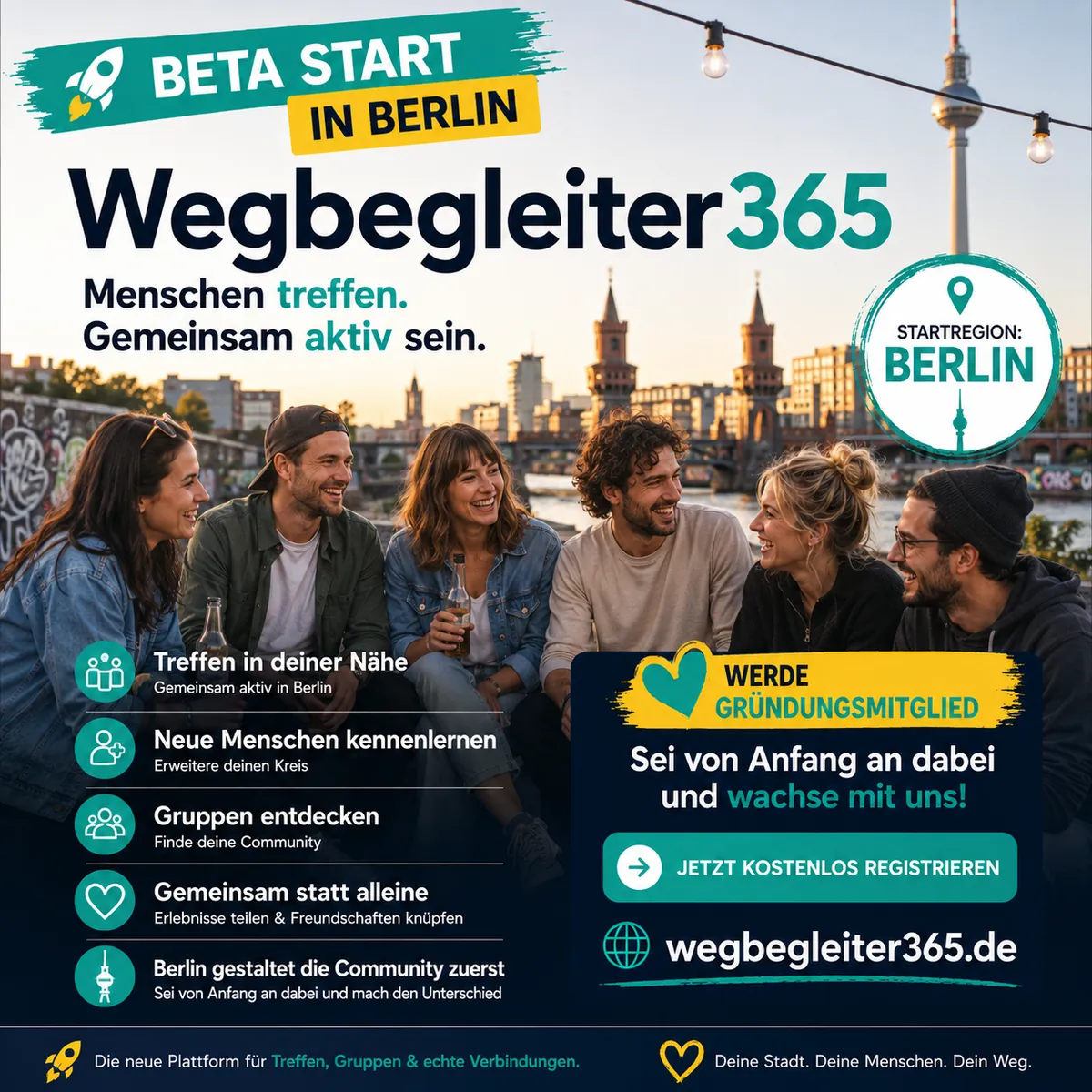 Beta-Start in Berlin – werde Gründungsmitglied von Wegbegleiter365